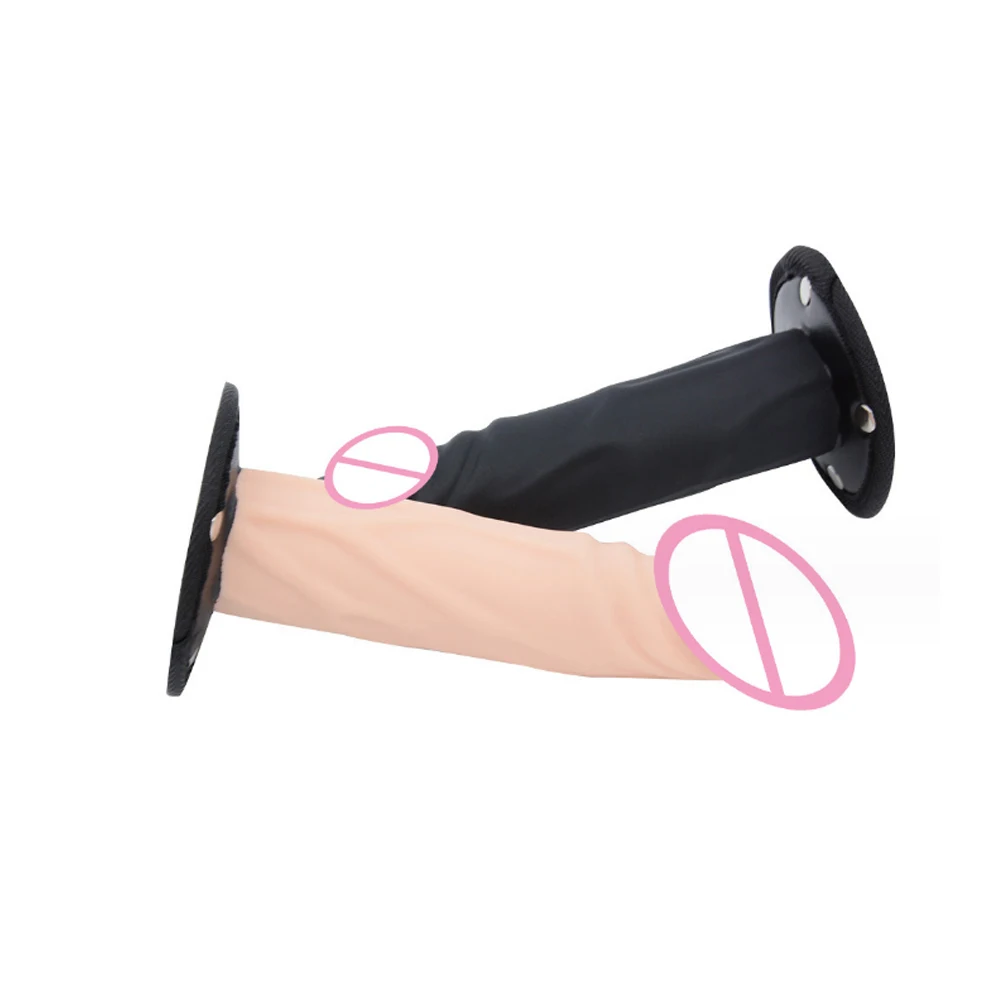 NEW Wearable Soft Silicone Dong Strap On double Dildo Panties Adjustable Harness Realistic Penis