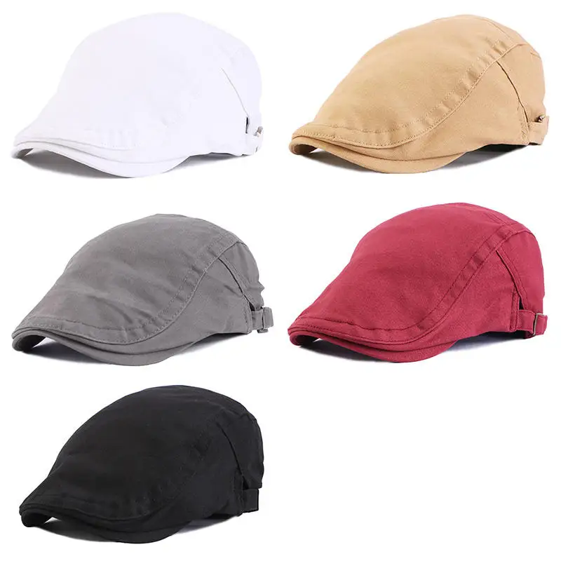 Daily Wear News boy Hats Men Flat Cap Cotton Adjustable Size Breathable Irish Cabbie Ivy Driving Hunting Hat Beret Cap