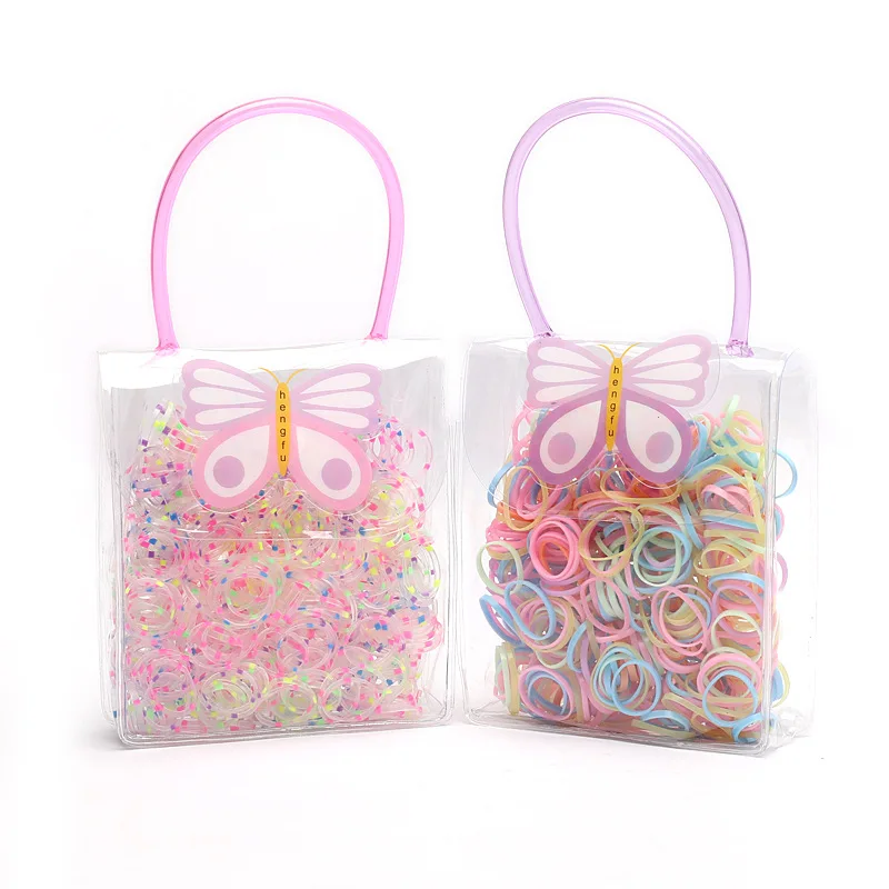 The Butterfly Bag Kids Rubber Bands for Hair High Elastic Colored Hair Bands Fashion Girls Hair Ties Small Size