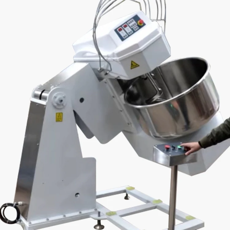 Xuzhong High efficiency Hydraulic tilt over dough mixer spiral mixer 100kg 75kg 50kg spiral mixer for factory