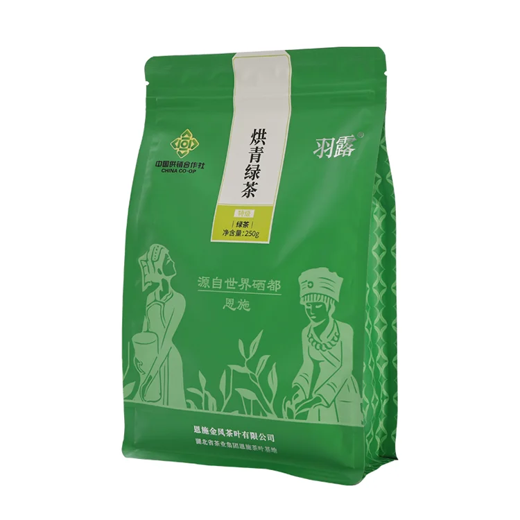 
2021 Wholesale 250g Health Fresh Sweet Thick Roasted Green Tea In Bags 