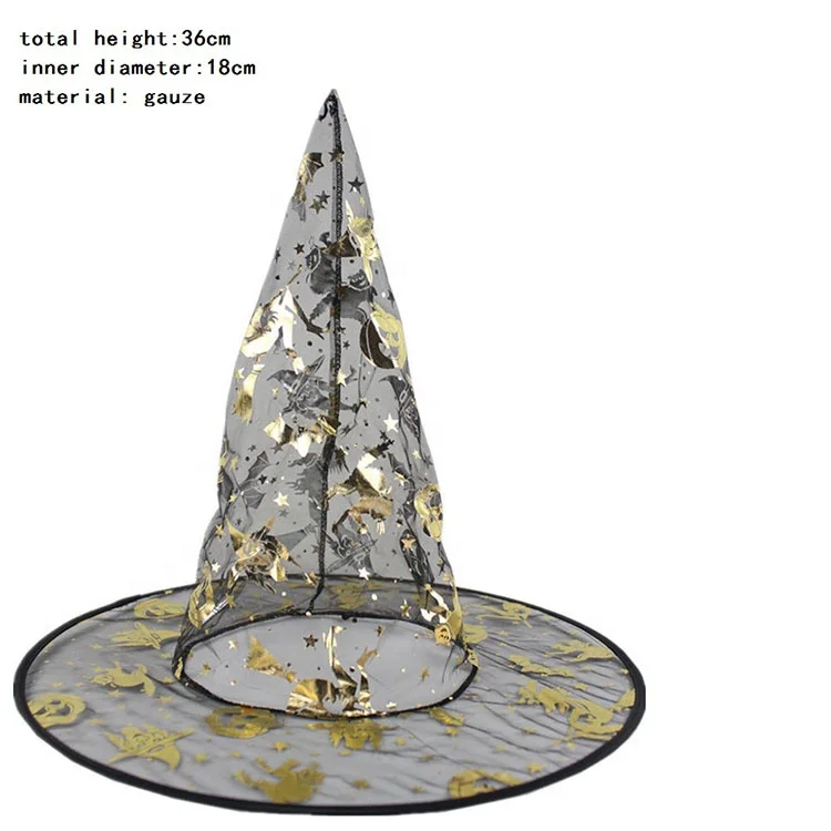 Spider Web Wizard Hat Halloween Party Supplies Polyester  Magical wizard hat Black Costume Cosplay party hats