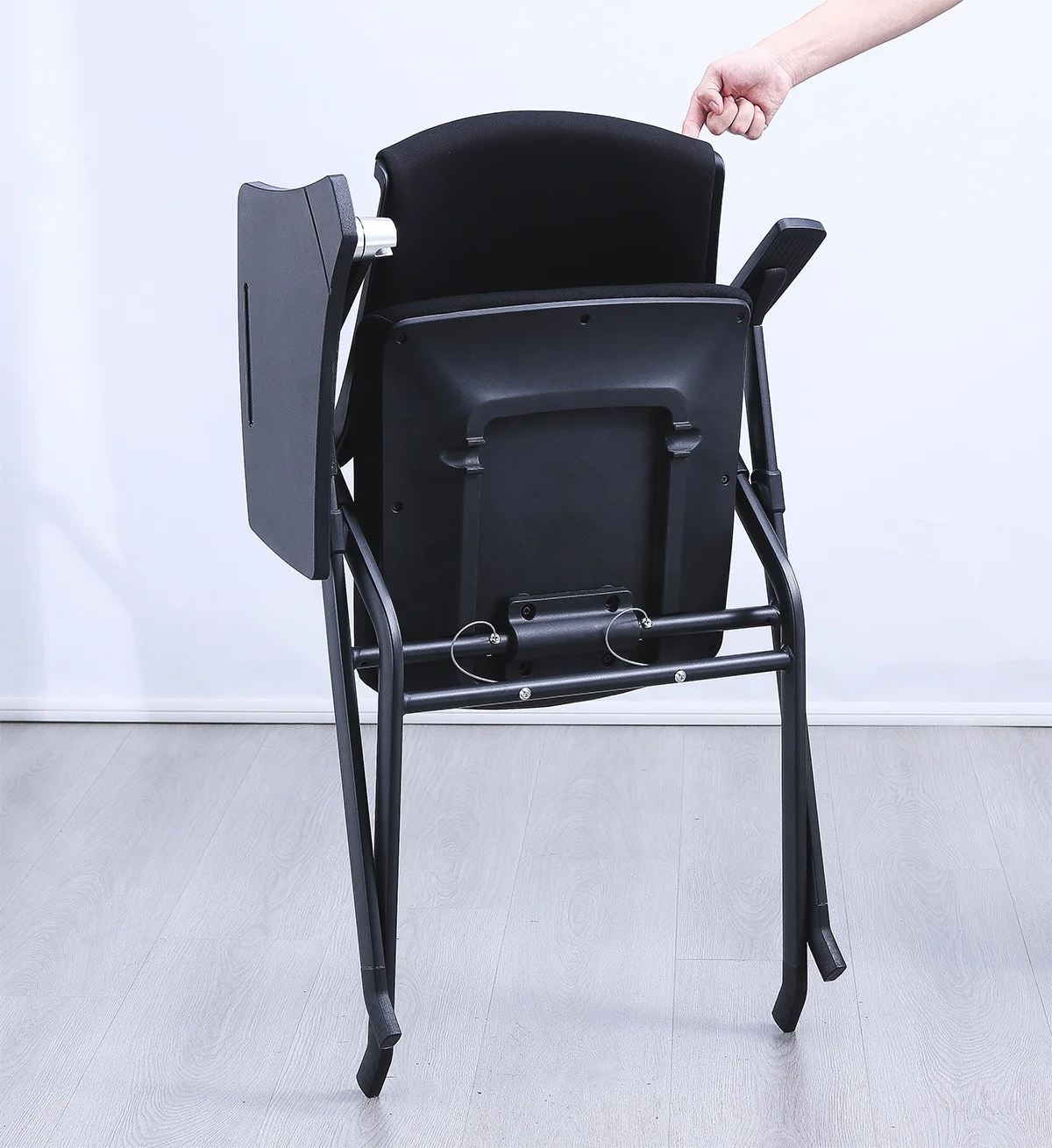 Manufacturing training chair for training room or school classroom chair can folding with  writing pad university chair