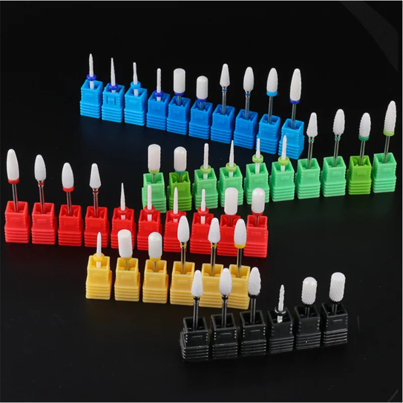 Professional Manicure Pedicure Tools Remove Cuticle Ceramic Carbide Nail Bits E-File Tungsten Nail Drill Bit Set