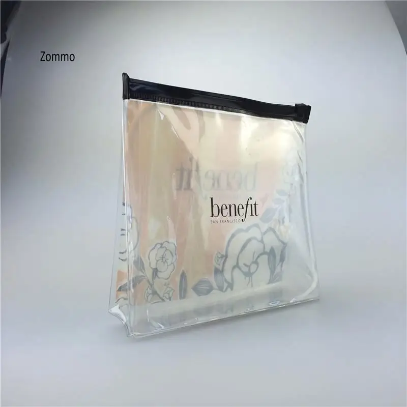 Custom Reusable clear Vinyl Pvc Zipper Bags with Handles