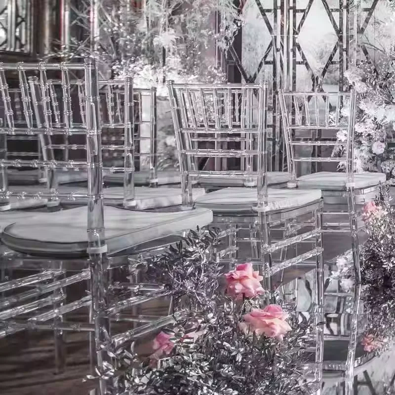 plastic clear banquet ghost acrylic transparent chiavari wedding dining chair for event