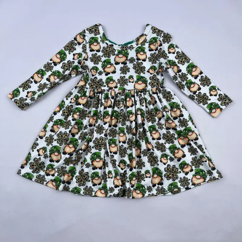 Qingli OEM St Patricks Day Kids Trendy Clothing Girls Dresses 10-12