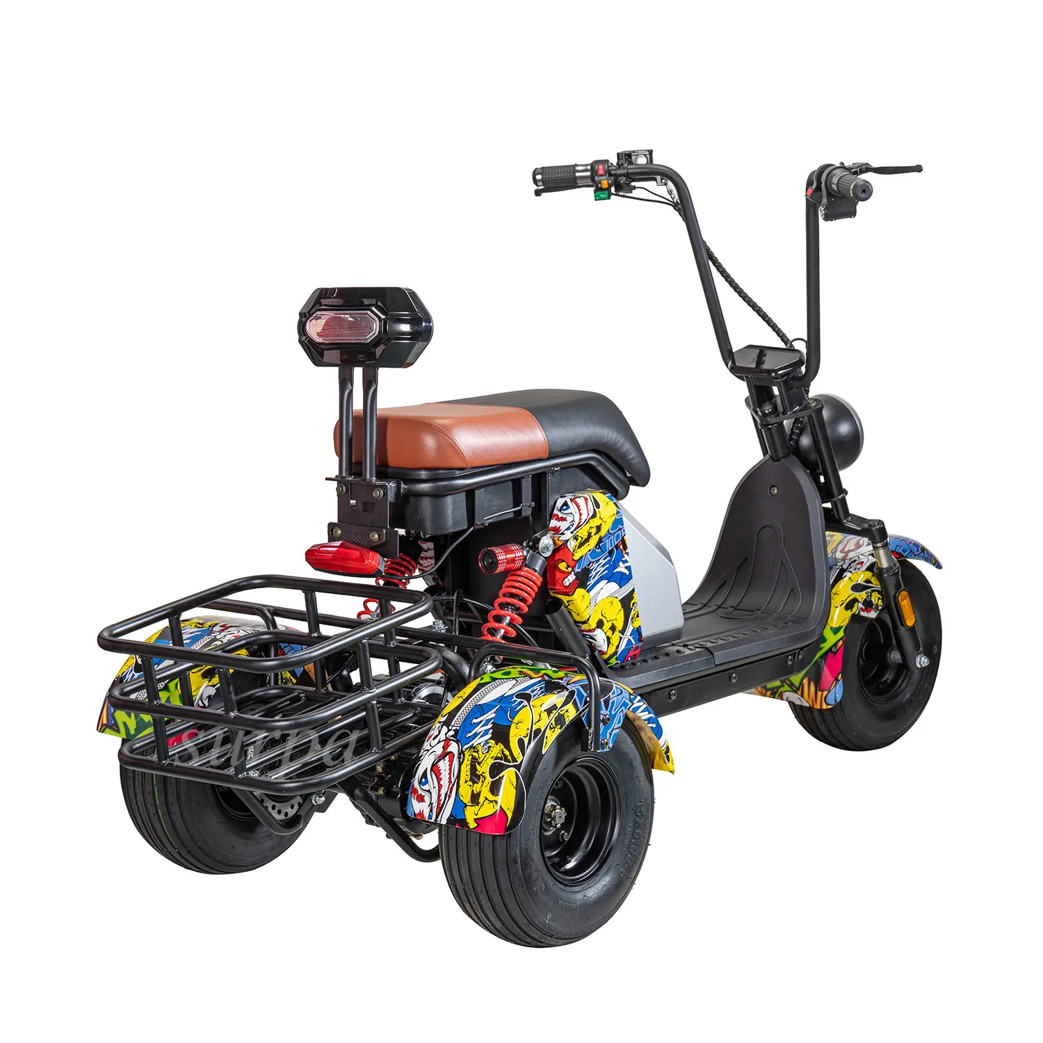1000w 48v12ah/20ah lithium battery mini citycoco  tricycle fat tire electric scooter/motorcycle e trike 3 wheel adult