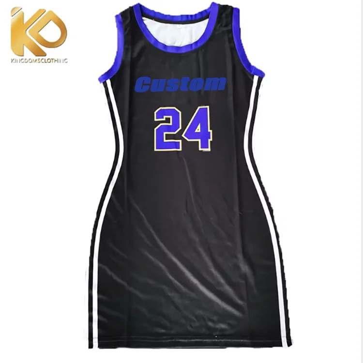 Custom Sexy White Pink 24 Basketball Jersey Dress for Women Fashion Uniform Dress Sportswear 1men Polyester Sets Custom Designs