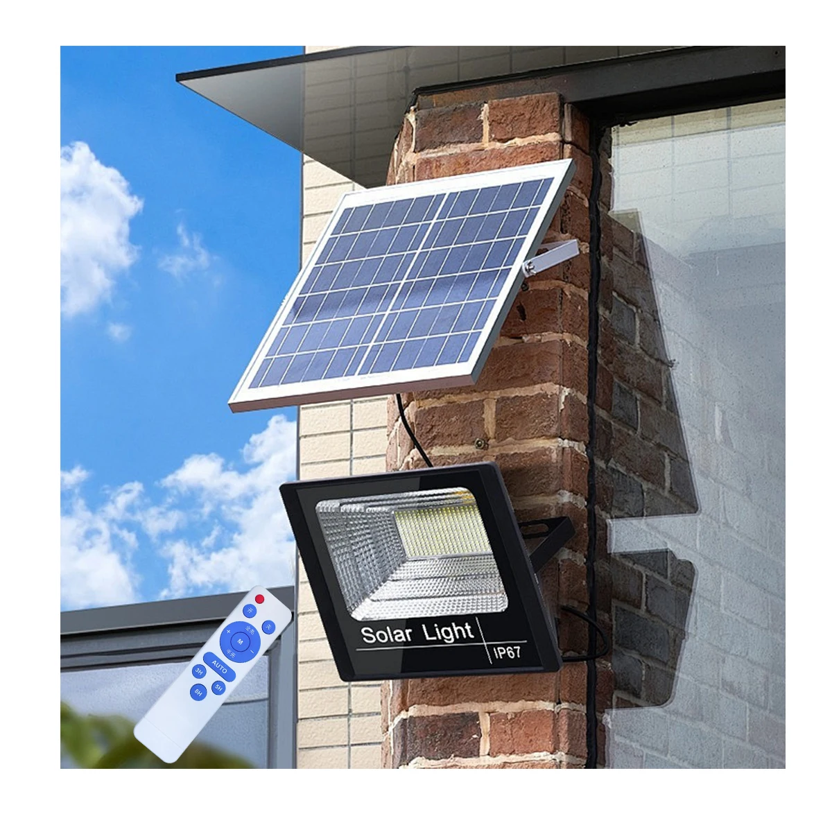 Lens  Type Durable Motion Sensor 9000lm IP66 Led Solar Flood Light
