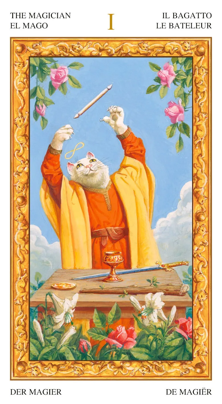 Made in Italy TAROT OF WHITE CATS Original and authentic design by Italian Artist