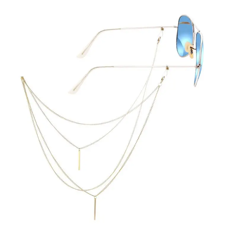 Versatile fashion dual-use glasses chain geometric Rectangular cuboid pendant mask chain anti-skid chain