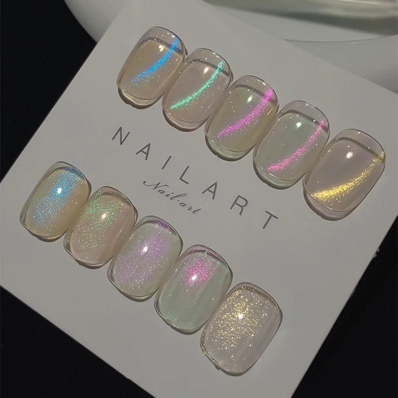 KANIU Fashion Design Korean Optical Nail Gel Polishing 2024 summer new flash white light bulb cat eye glue