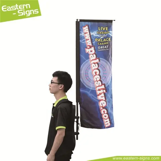 Wholesale Customized Printing Back pack Flag Advertising Teardrop Flag Walking Backpack Flying Flag Banner