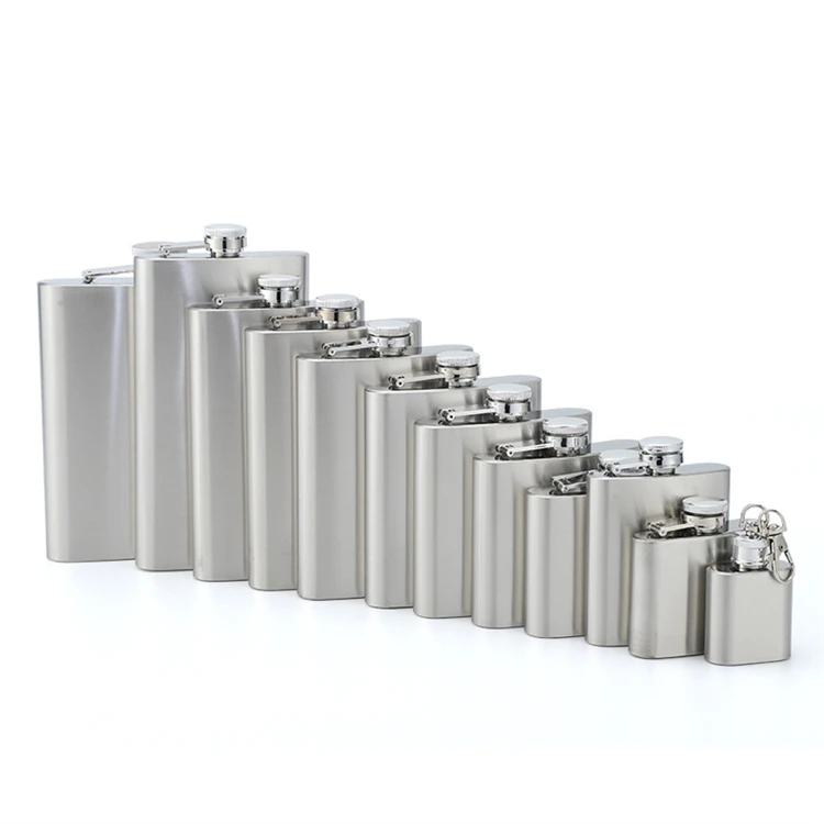 Hot Sell Customized 2 4 6 8oz Hip Flask Male Whisky Wine Pot Bottle Portable Pocket Box Set Outdoor Stainless Steel Hip Flasks