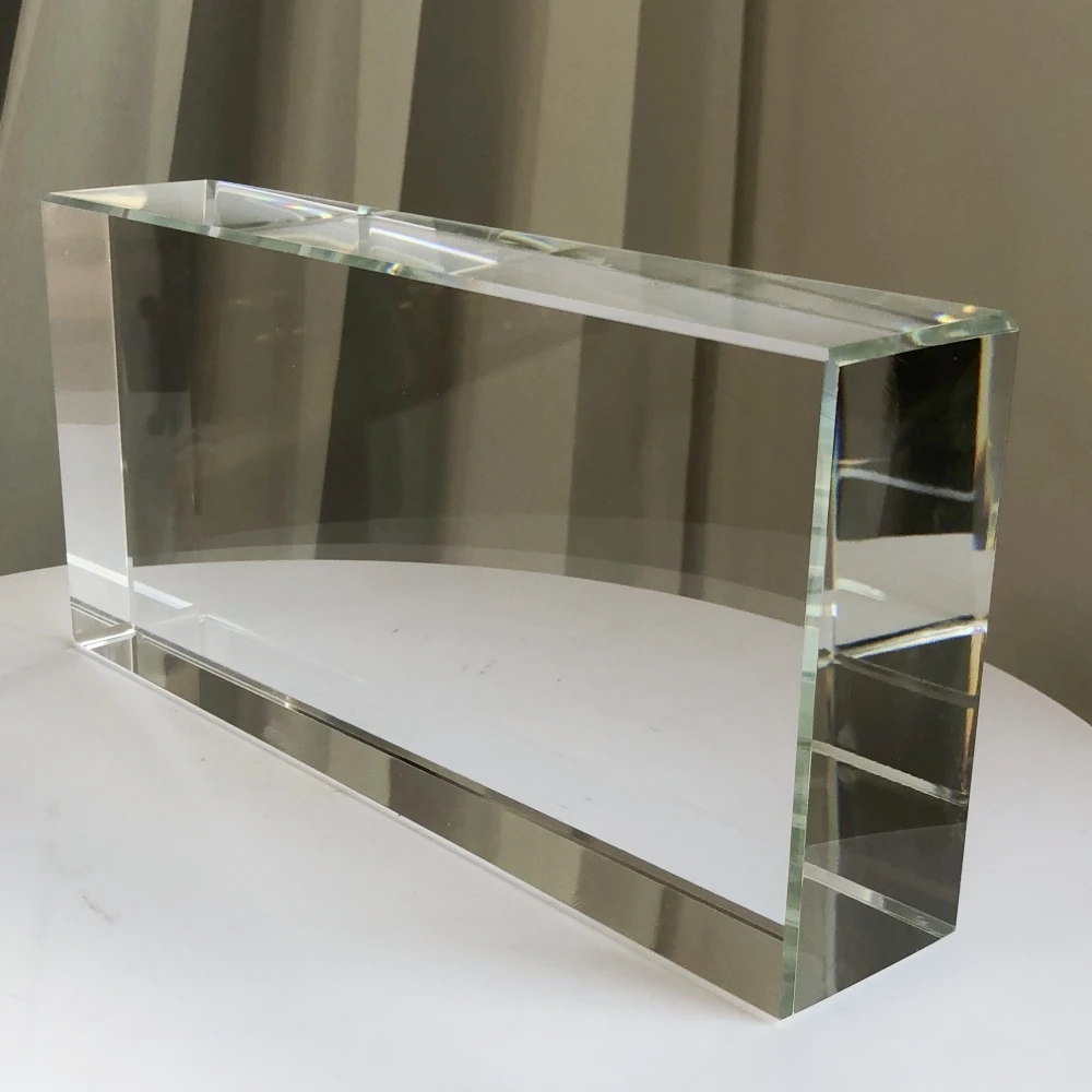 ADL 238*114*48mm Hot-Melt Fine Ground Six Sides Clear Solid Crystal Glass Brick Block Building Wall Glass Block House Decoration
