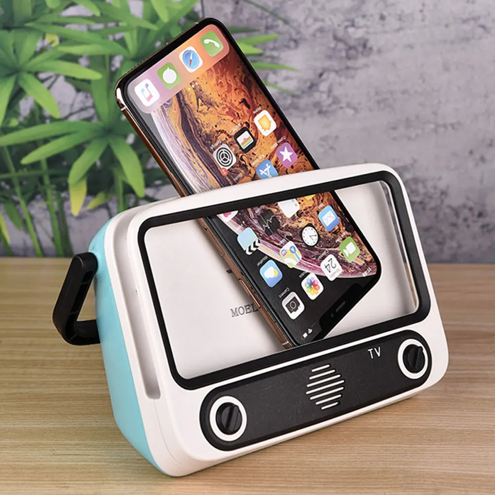 New 3D Surround Sound Bar Wireless Micro Speaker Portable Audio Bass Retro TV Mobile Phone Stand Universal 5.0 BT Speaker