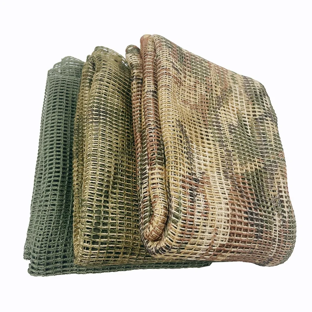 Mydays Outdoor Double-Sided Camo Pattern Mesh Net Portable Durable Breathable Tactical Hunting Shemagh for Outdoor Cycling