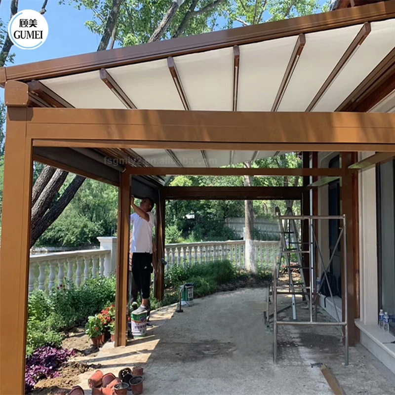 High Quality PVC Waterproof Pergola Balcony Folding Retractable Roof Systems for Garden