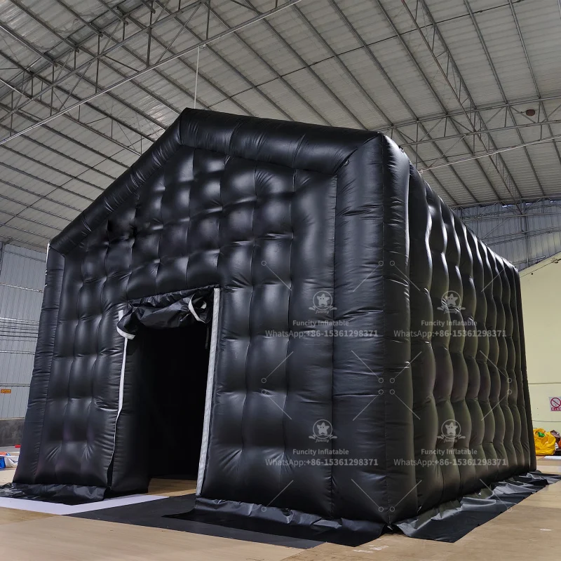 Funcity 18ft Commercial Grade PVC Material Black Mobile Disco Night Club Tent Party Inflatable Nightclub Tent