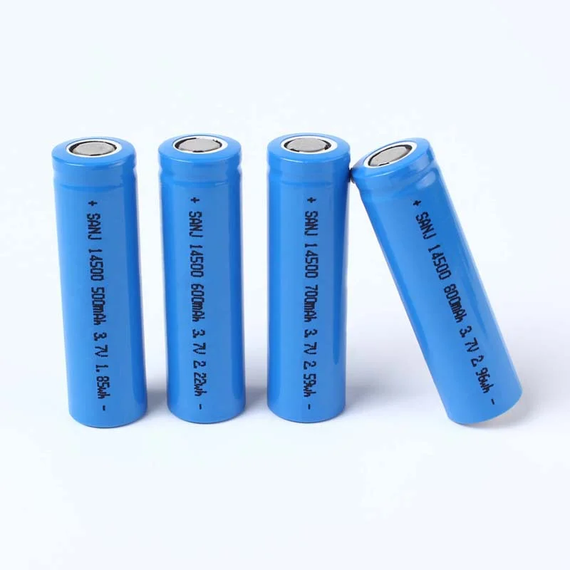 Cylindrical cn38.3 ce rohs li-ion rechargeable battery for light or mini fan li ion battery 3.7v 500mah 14500