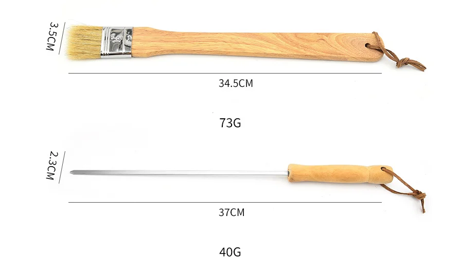 10 pcs in one set Oxford cloth bag packaging Barbecue Tools Wooden Handle Bbq Tool Set