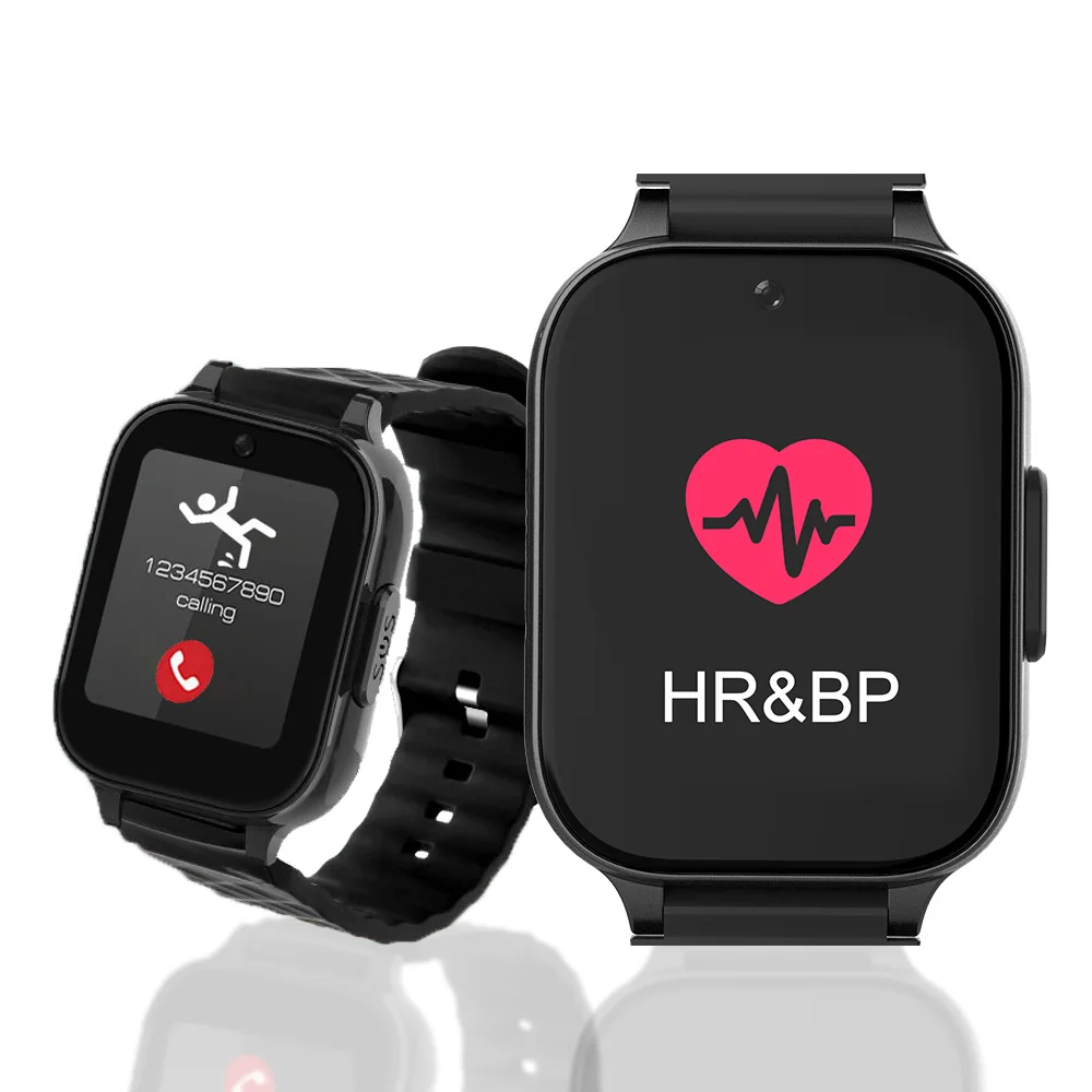 V52 SOS Call Alarm Clock GPS Tracker Geo-fence  Pedometer Elderly Smartwatch 4G History Tracking Elder Smart Watch