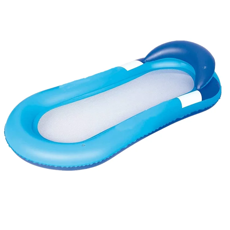 Inflatable Pool Lounger hammock mesh water float pool chair with Pillow floating bed lounge water air mattress