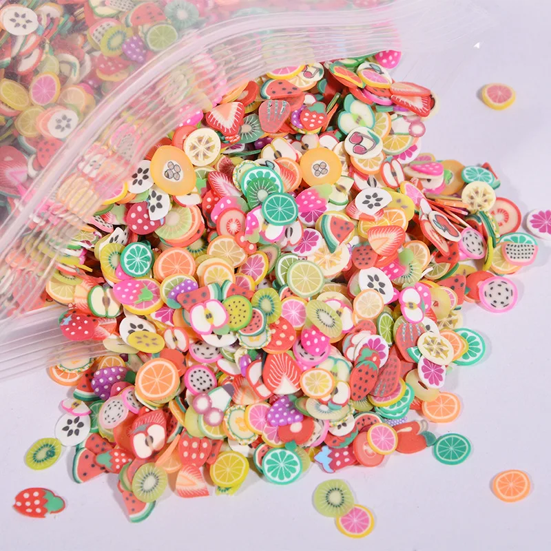 100g/Bag 5mm Fruits Slices Sprinkles Polymer Clay Multi Kinds For Handmade DIY Charms And Kids Craft