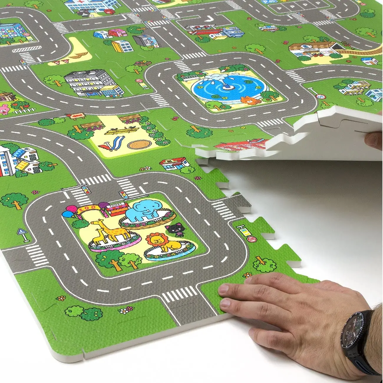 ITERLOCKING EVA PLAYMATS CITY ROAD EDUCATIONAL FOAM PLAY MATS
