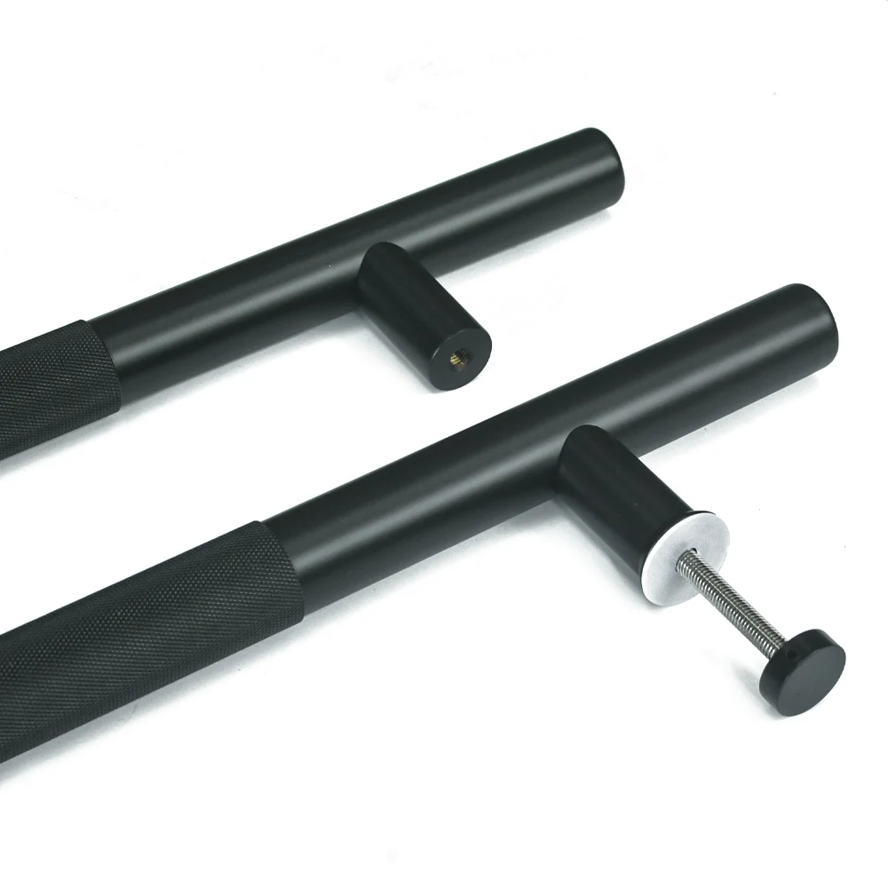Black Knurled Pull Handle Popular Glass Door Customized Size High Quality Australia Black Knurled Pull Handle For Glass Door
