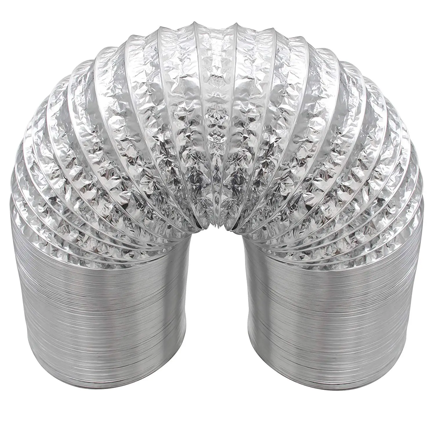 Air Conditioning Ventilation pipe 4' 25ft Flexible Double Layers Aluminum Ducting