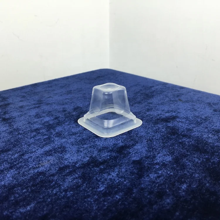
25ml Clear Food Grade Mini Pudding Fruit Chocolate Square Shaped Plastic PP Cup With Cover 