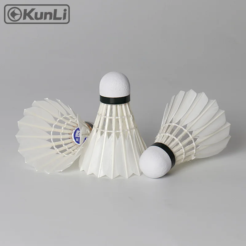 Durable KUNLI OEM Silver Feather Speed Badminton Shuttlecock For Competition
