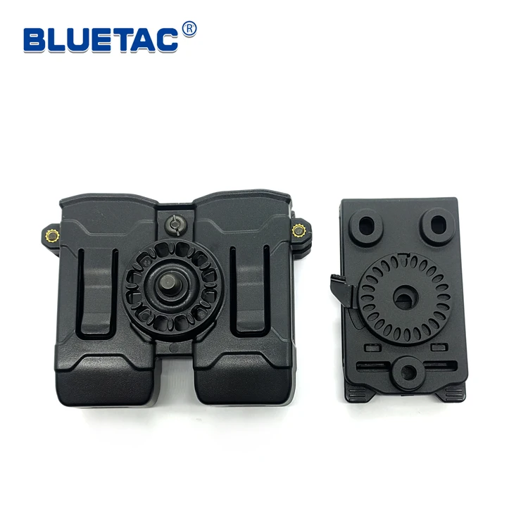 BLUETAC 9mm Double Universal Mag Pouch With Variable Platform For Multiple Carry Vest Belt Clip Attachment