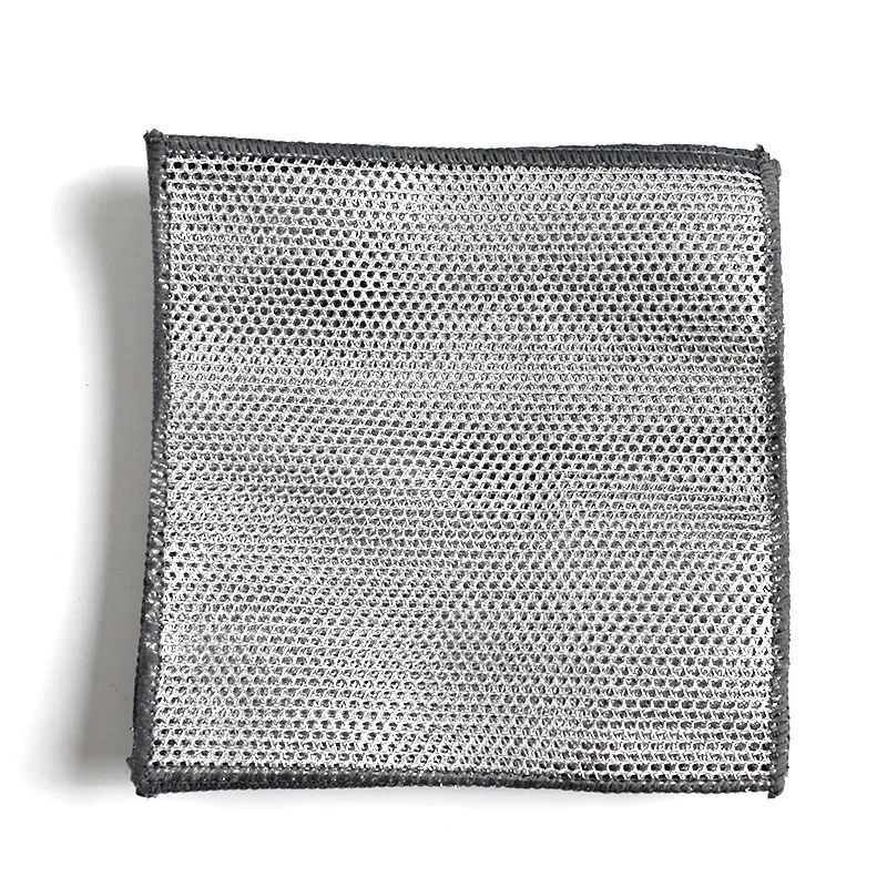 Custom Logo Multipurpose Wire Dishwashing Rag Non-scratch Wire Scrubbers Dishcloth Kitchen Towel Cleaning Cloths Woven Square