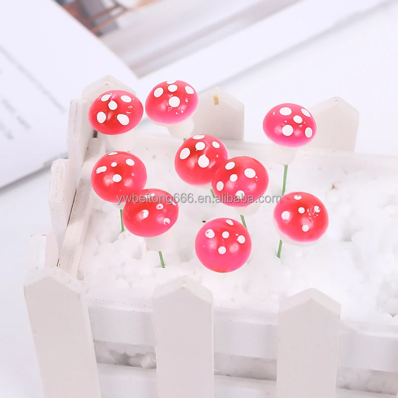 High-Quality 2cm Artificial Foam Mushrooms for Miniature Gardens and Fairy Crafts