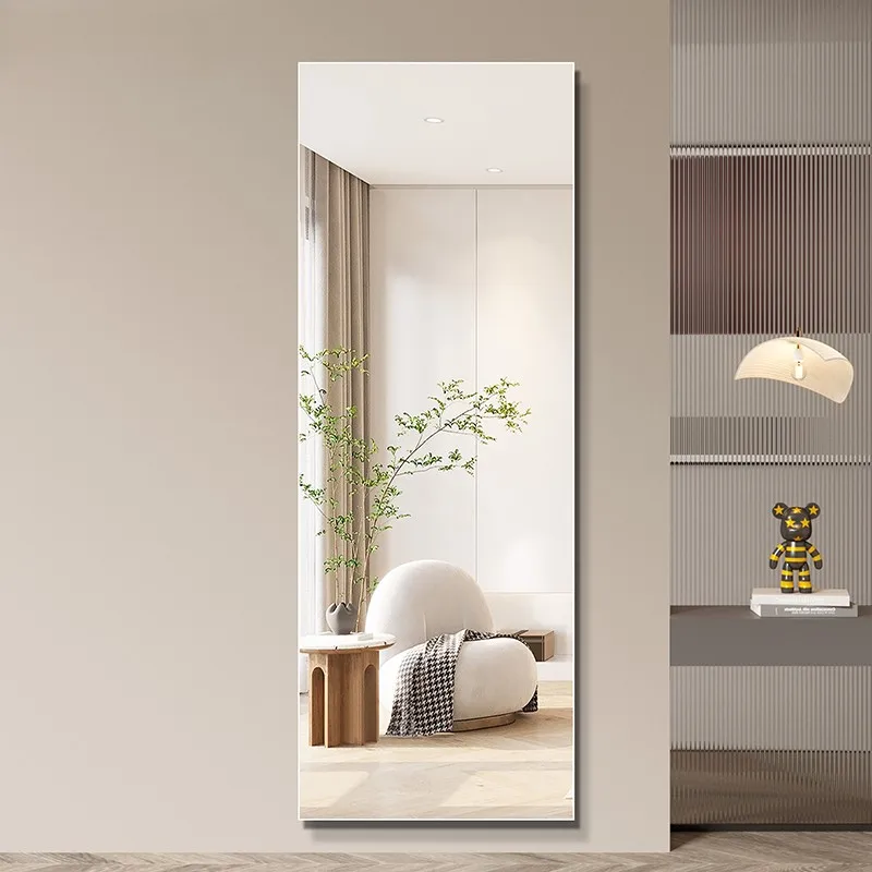 Modern Design Frameless Full-Length Dressing Wall Hanging Mirror Simple Right Angle Floor Large Hallway Mirror