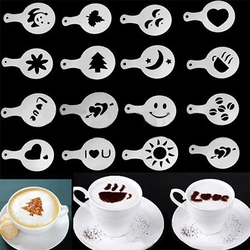 Christmas Animal Flower Pattern Food Grade PP Plastic Templates Art Decorating Coffee Milk Stencils Sets