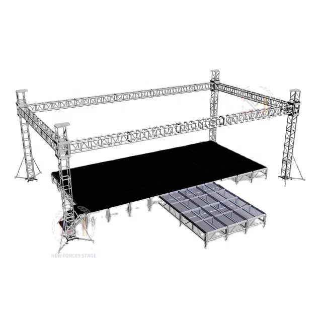 Pillar Light Weight Stage Truss Outdoor Stage for Roof Truss Aluminum Acrylic Stage