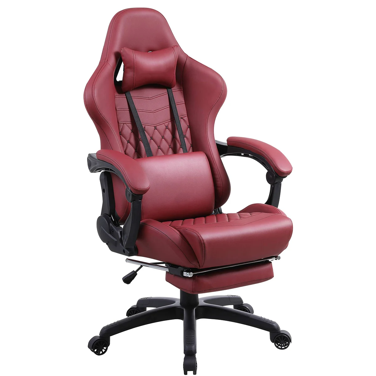 Modern PU Leather Big Rotating Swivel Rolling Gaming Visitor Office Racing Chair With Soft Pad
