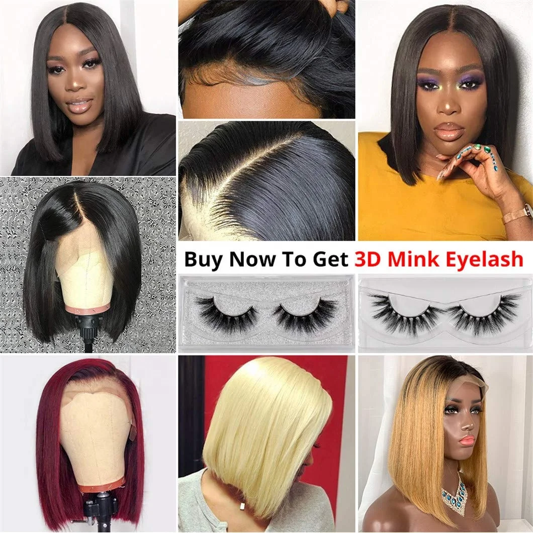 Cheap Price Short Bob Human Hair Wig,8inch-14inch Wholesale Mink Brazilian Hair Wig,4x4 Closure Short Bob Wigs For Black Women