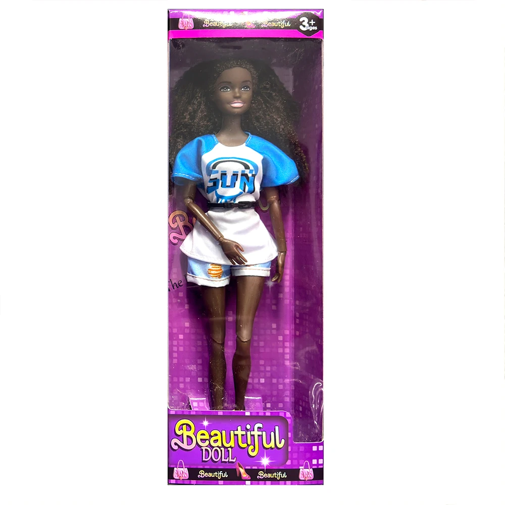 2024 New Arrival Fashion Doll 11.5 Inches African OEM Black Doll Girls Plastic Slim Black Skim American Dolls