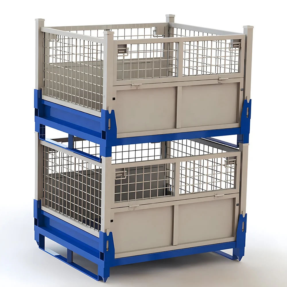Hot Sale Heavy-Duty Industrial Steel Foldable Metal Wire Mesh Storage Cage Pallet Mesh Container Wire Mesh Box