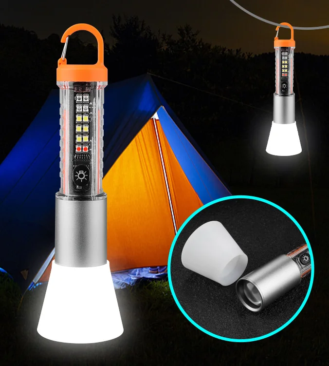 Multifunction EDC Flashlight with Red Blue UV Light Solar Powered Portable Lighting USB C Rechargeable LED Small Keychain Torch