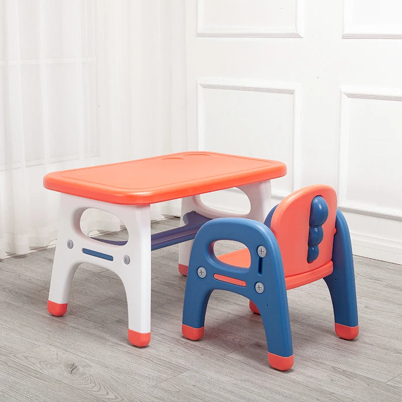 Hot selling kids children learning adjustable height table and chair for family  kindergarten