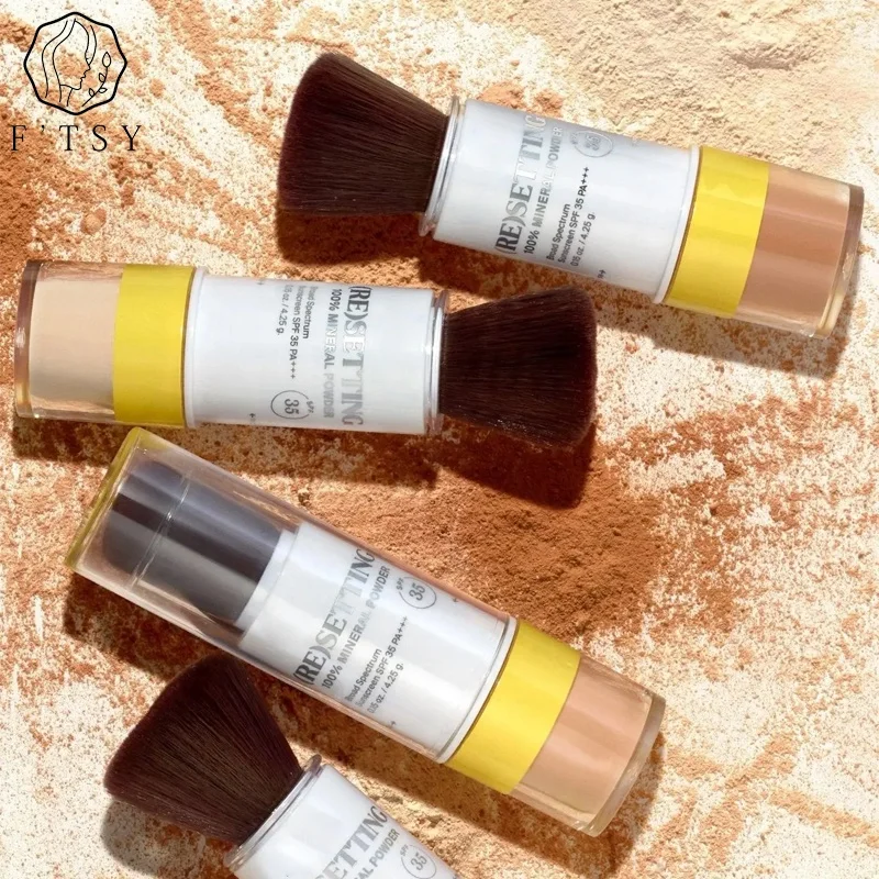 OEM Mineral Water Proof Hypoallergenic Ultra Setting Long Lasting UVB Facial Covering Sunscreen Powder for Face