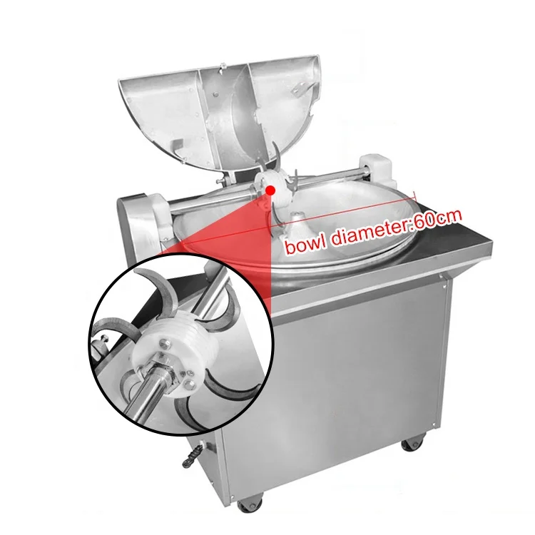 Stainless steel vegetable cutting machine for Root / leafy vegetables / meat bowl chopper