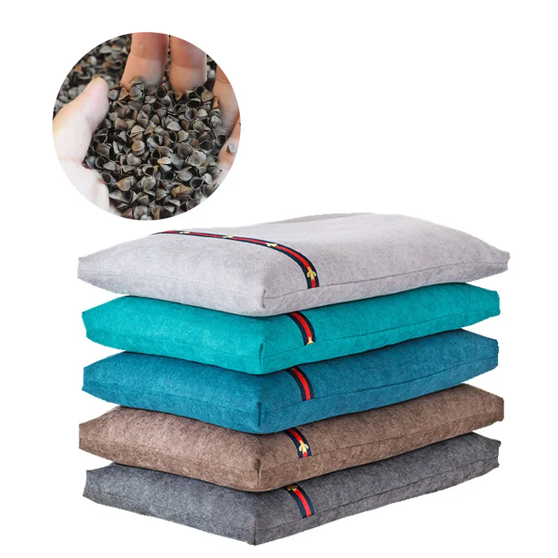 Organic Linen Fleece Cover Bean Filling Buckwheat Husks PIllow