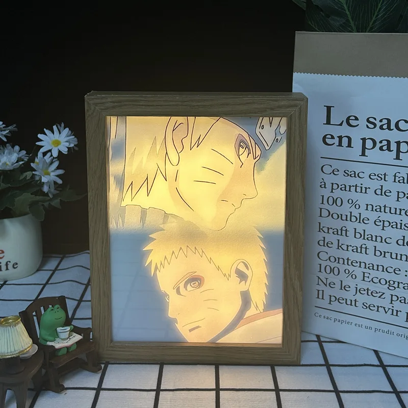 45 Styles Gift Table Picture Lamp Xmas Gift Uchiha Itachi Uzumaki Gaara Kakashi Akatsuki Anime Photo Frame Night Light